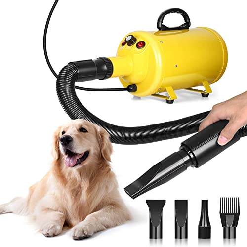 Amzdeal Dog Dryer 3.8HP 2800W Stepless Adjustable Speed Dog Hair Dryer, Professional Pet Grooming Blower