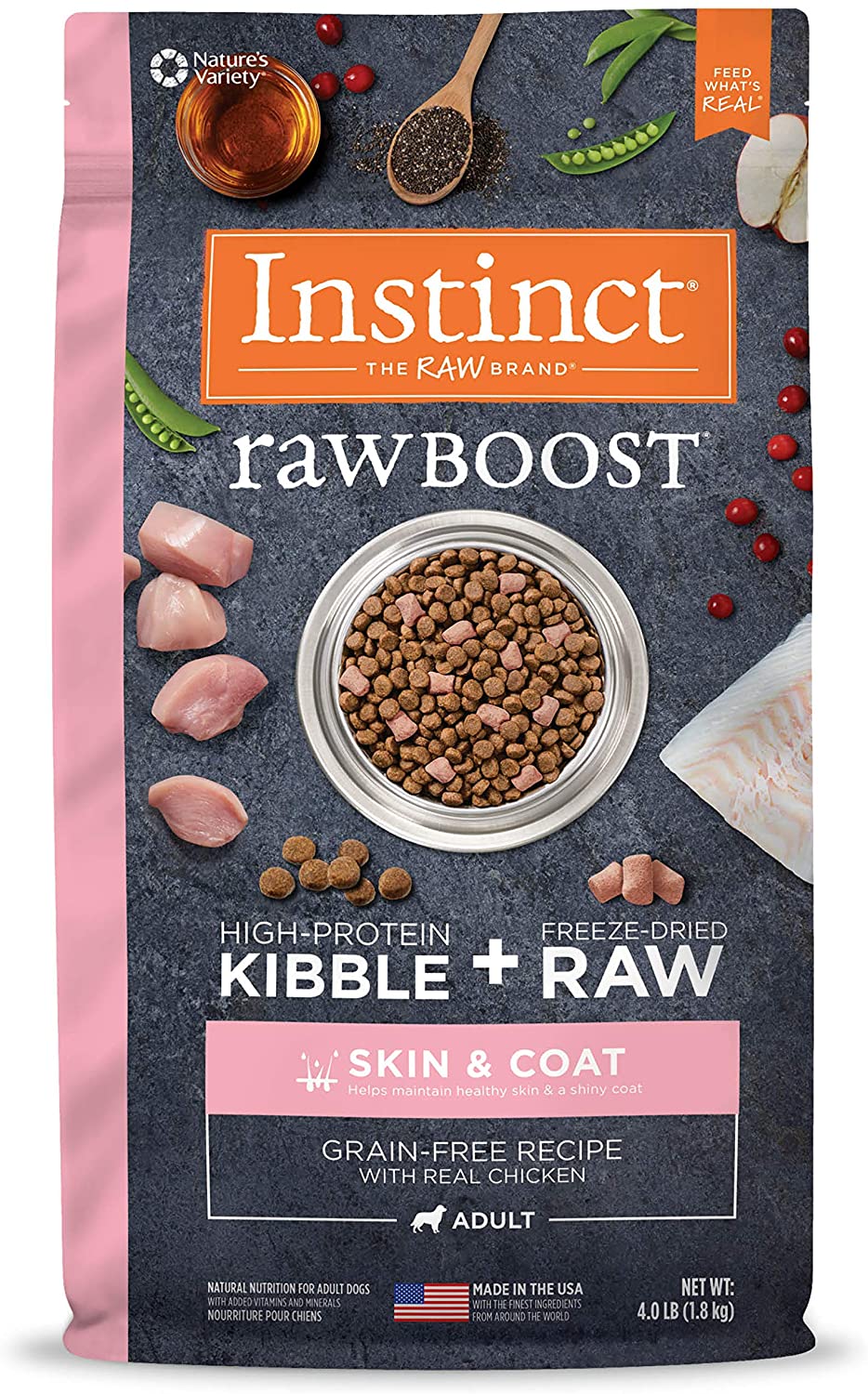 Instinct Raw Boost Dry Dog Food Made with Functional Ingredients, Skin & Coat Health