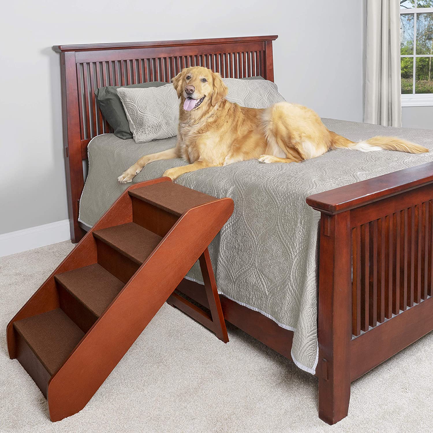 PetSafe Solvit PupSTEP Wood Pet Stairs for Dogs and Cats