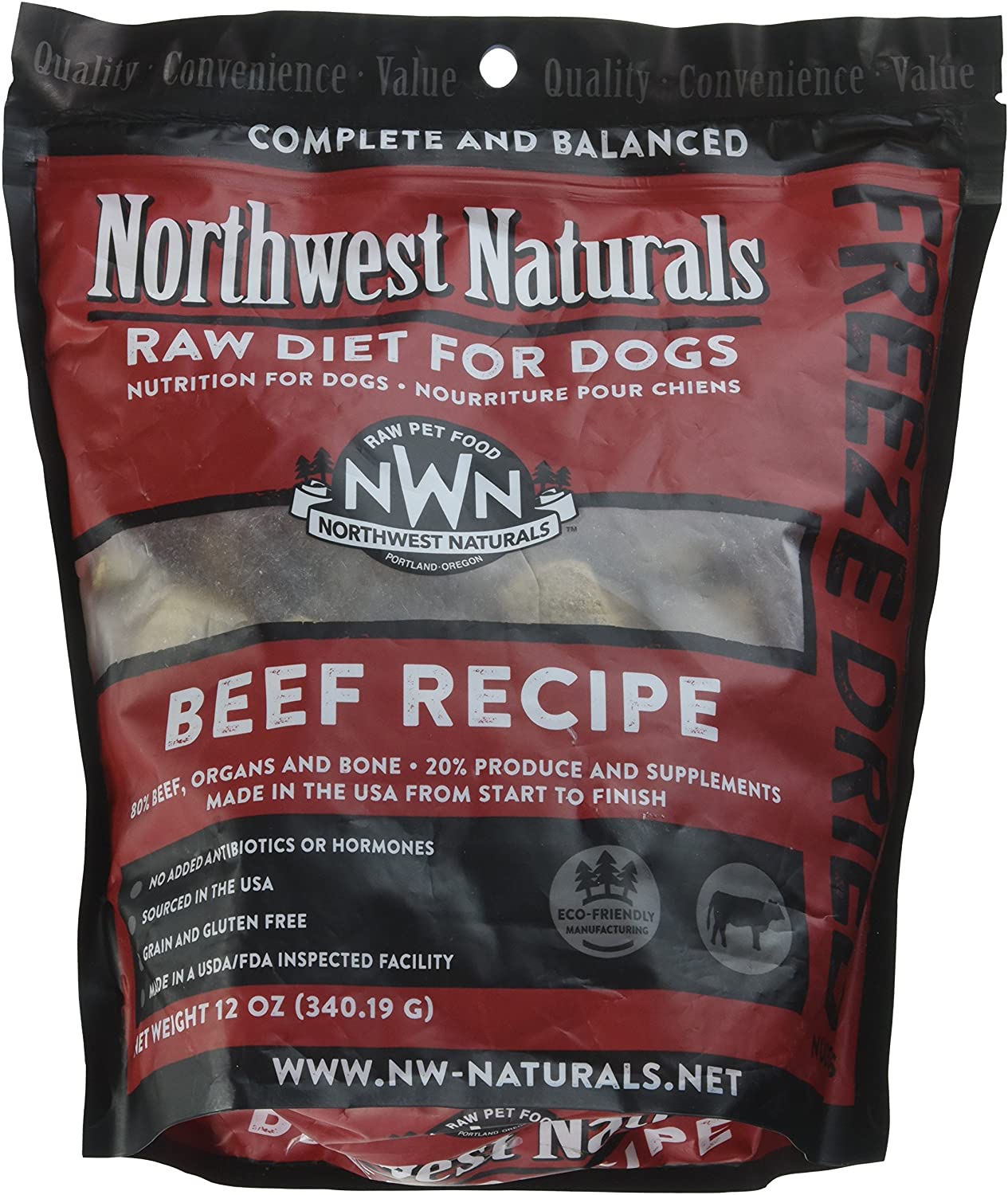 Northwest Naturals Freeze Dried Dog Food Nuggets, Beef Recipe