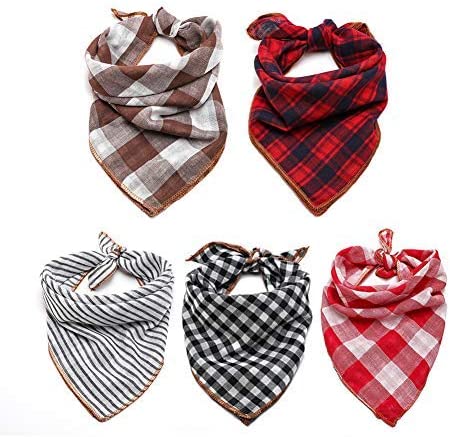 TRAVEL BUS Dog Bandana- 5pcs Washable Dog Bandanas