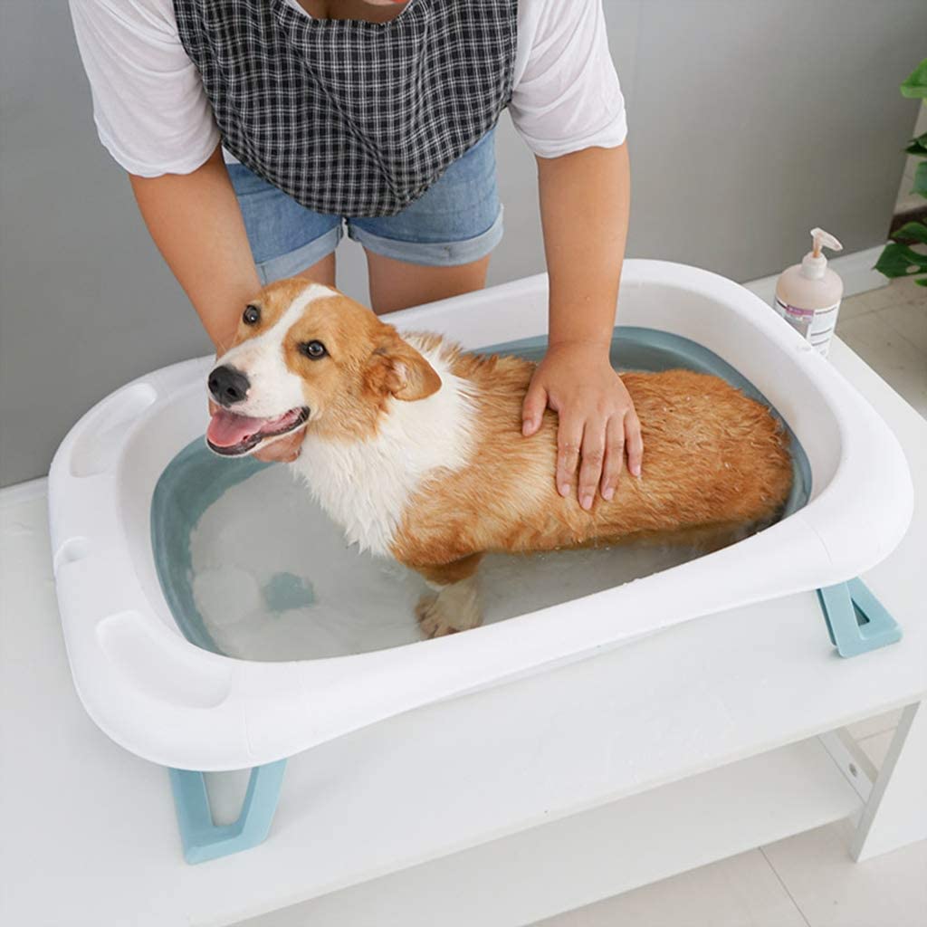 OMLTER Foldable Portable Non-Slip Pet Bathtub