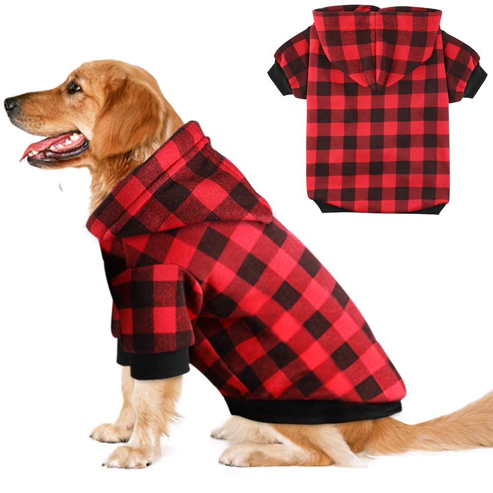 Blaoicni Plaid Dog Hoodie Sweatshirt Sweater