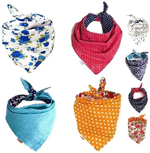 FUN PET 4 Pcs Triangle Dog Bandana Triangle Bibs