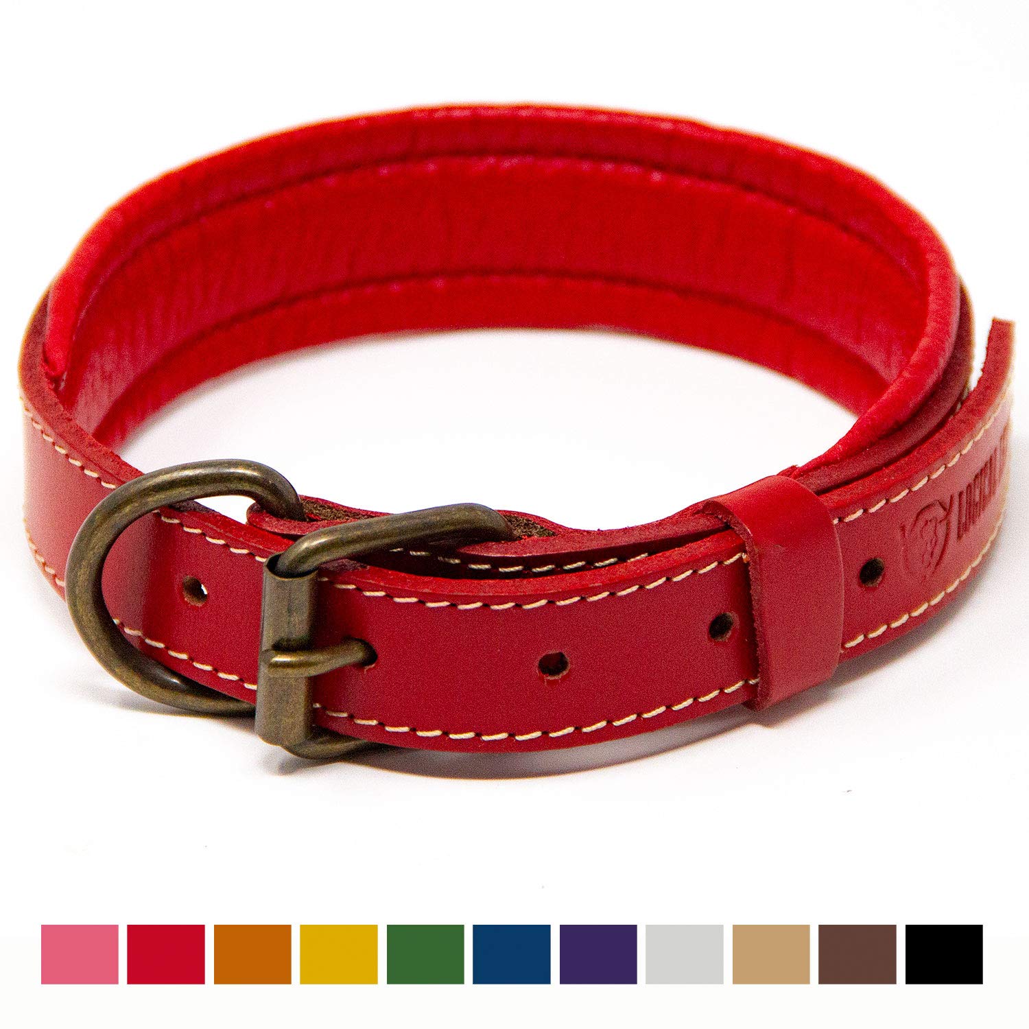 Logical Leather Padded Dog Collar