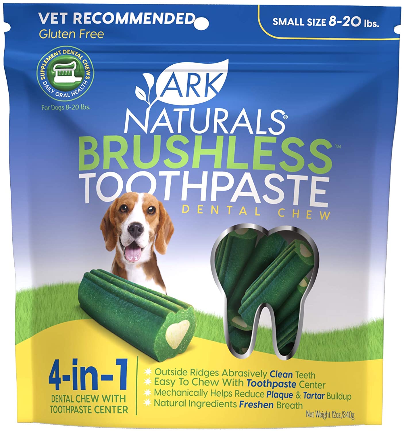 Ark Naturals Brushless Toothpaste Small Dental Dog Chews