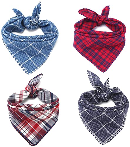 Hegarty Dog Bandana, 4 PCS Reversible Dog Scarves