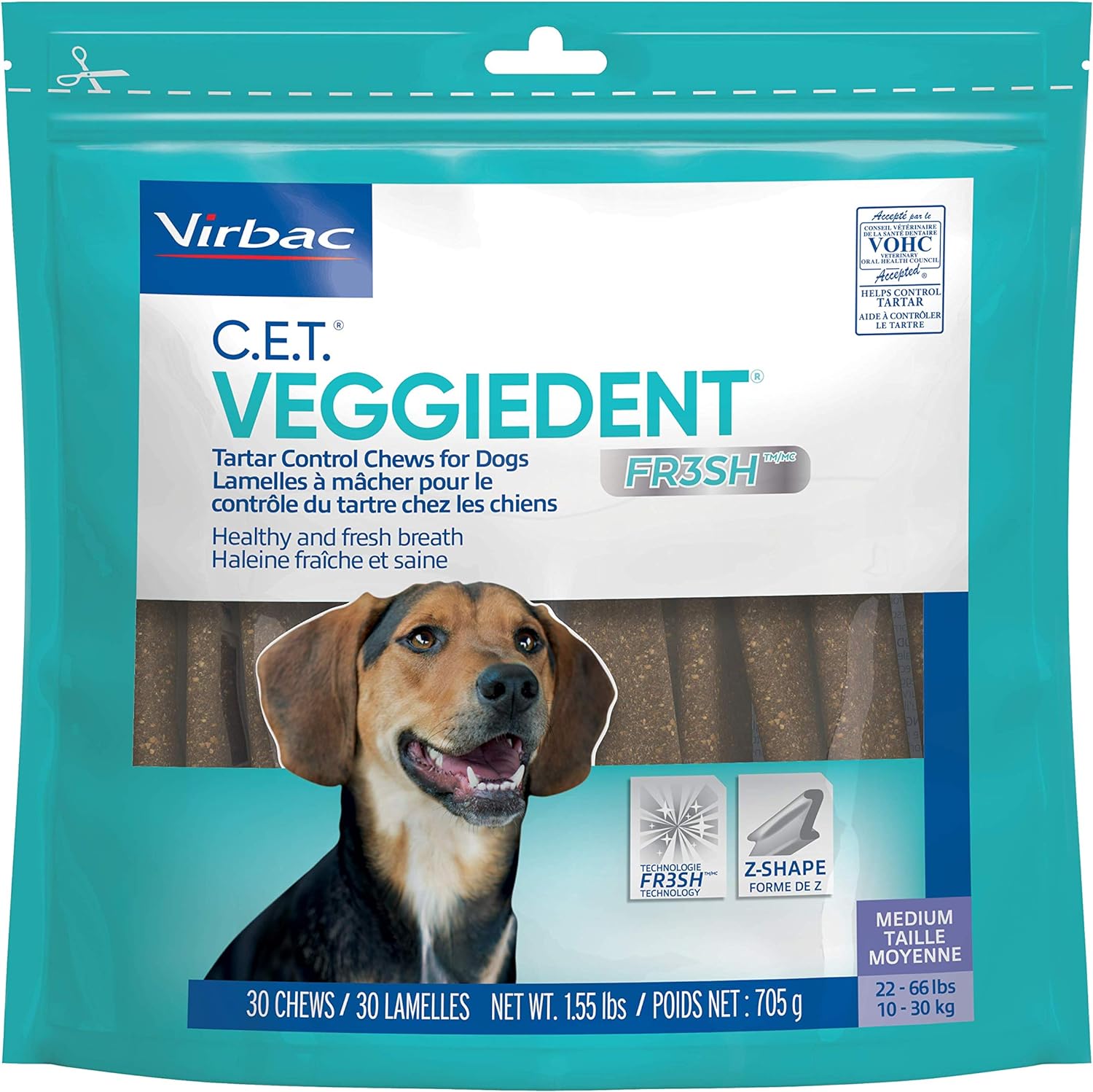 Virbac C.E.T. VeggieDent Fr3sh Tartar Control Dog Chews