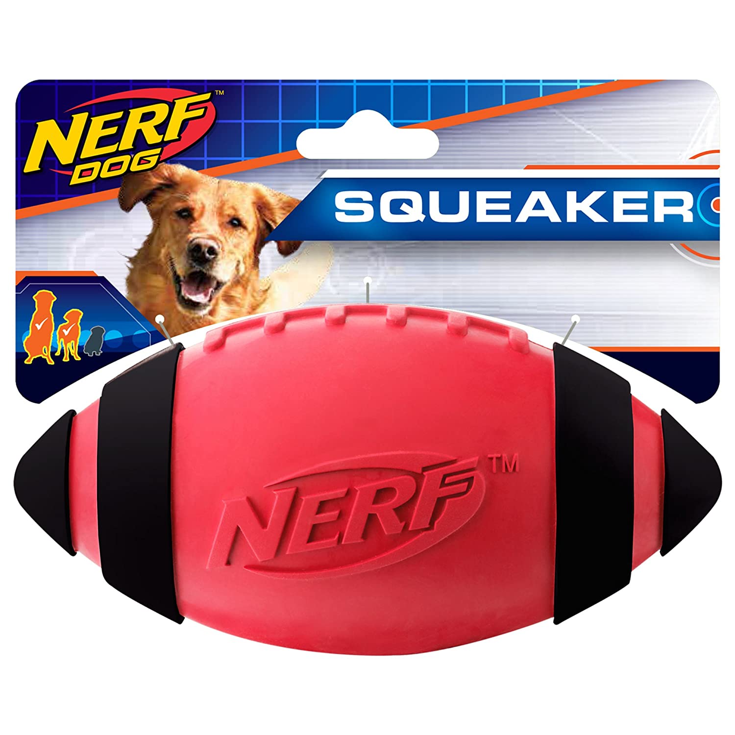 Nerf Dog Squeak Rubber Football Dog Toy