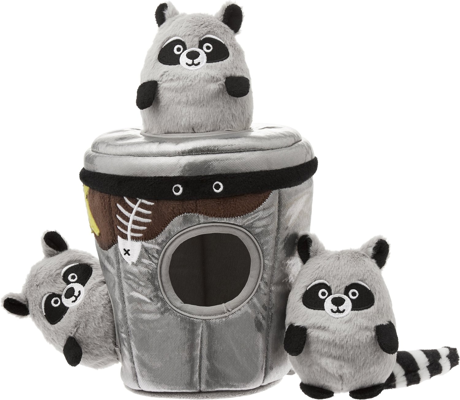 Frisco Hide and Seek Plush Trash Can Puzzle Dog Toy